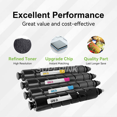 Compatible Canon GPR-31 Toner Cartridge Combo BK/C/M/Y By Superink