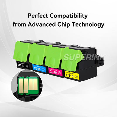 Compatible Xerox C310 / C315 High Yield Toner Combo BK/C/M/Y By Superink