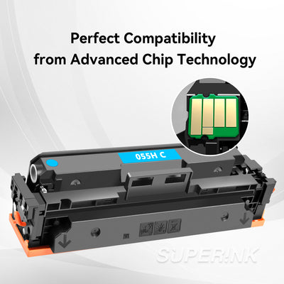 Compatible Canon 055H With Chip Cyan Toner By Superink