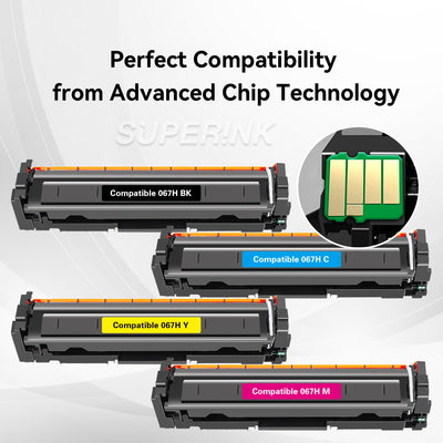 Compatible Canon 067H Toner Cartridge Combo With Chip High Yield By Superink