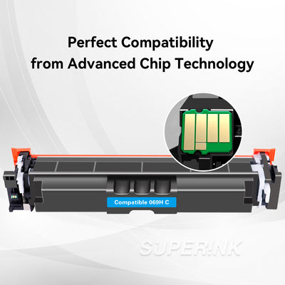 Compatible Canon 069H Cyan Toner Cartridge High Yield With Chip By Superink