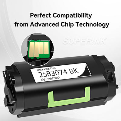 Compatible Lexmark 25B3074 Black Toner Cartridge by Superink