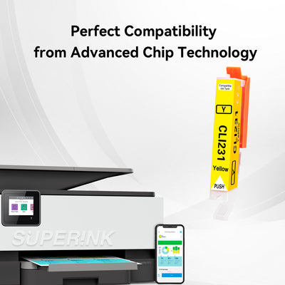 Compatible Canon CLI-231 Yellow Ink Cartridge By Superink