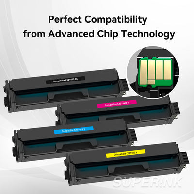 Compatible Lexmark C3210 Toner Cartridge Combo BK/C/M/Y By Superink