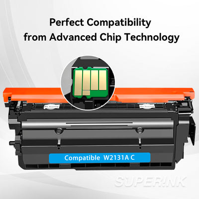 Compatible HP W2131A / 213A With Chip Cyan Toner By Superink