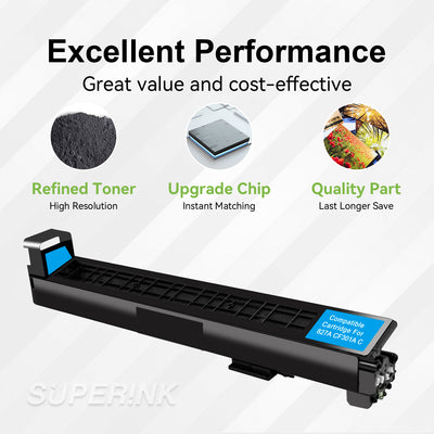 Compatible HP CF301A / HP 827A Cyan Toner Cartridge By Superink