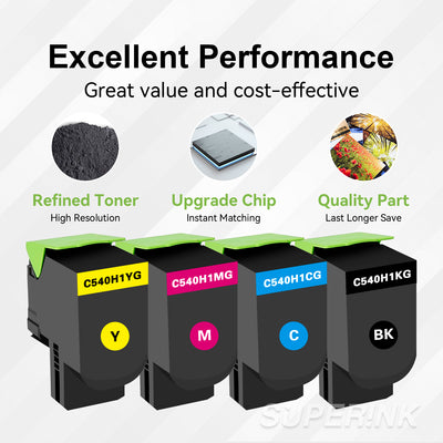 Compatible Lexmark C540 Combo Cartouche Toner Combo High Yield By Superink