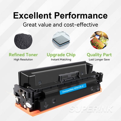 Compatible HP CF411A (410A) Toner Cartridge Cyan By Superink