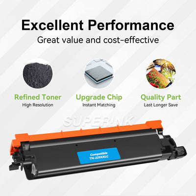 Compatible Brother TN229XXL Cyan Toner WITH CHIP by Superink