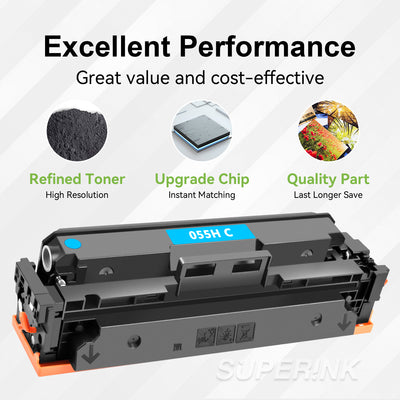 Compatible Canon 055H With Chip Cyan Toner By Superink