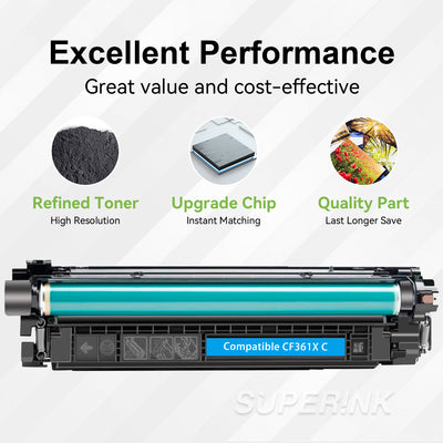 Cartouche de toner HP CF361X compatible HP CF361X Cyan High Yield By Superink