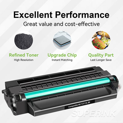 Compatible Samsung MLT-D115L Black Toner Cartridge By Superink