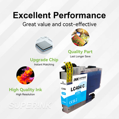 Compatible Brother LC404 Cyan Ink Cartridge by Superink