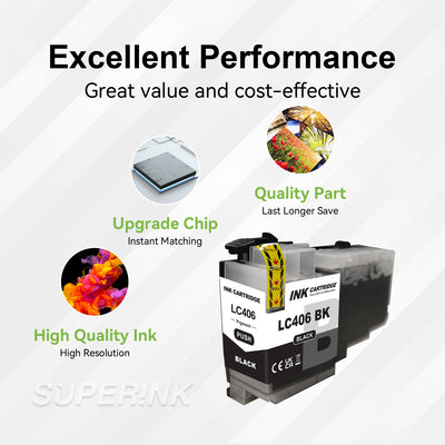 Compatible Brother LC406 Black Ink Cartridge by Superink