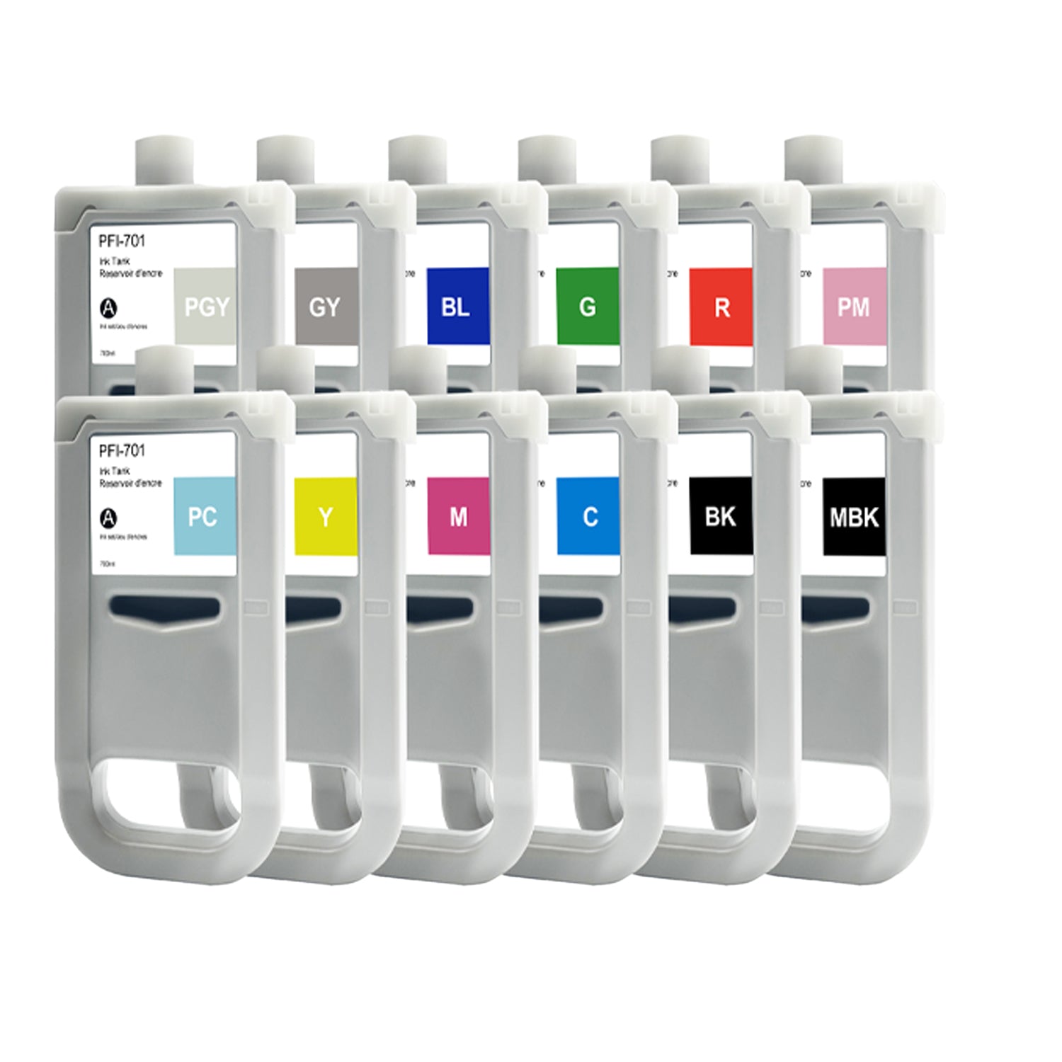 Compatible Canon PFI-701 12pcs Combo Ink Cartridge By Superink - Superink.ca