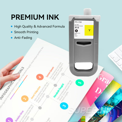 Compatible Canon PFI-1700 Yellow Ink Cartridge By Superink